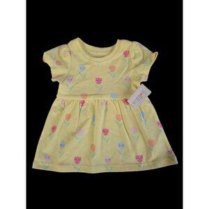 NWT Baby Girl Yellow Flower Print Jersey Dress – Size 3–6 Months